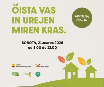 Čistilna akcija »ČISTA VAS IN UREJEN MIREN KRAS«