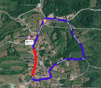 Obvestilo o delnih, občasnih zaporah ceste skozi vas Sela na Krasu