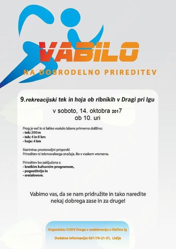 Rekreacijski tek in hoja v Dragi