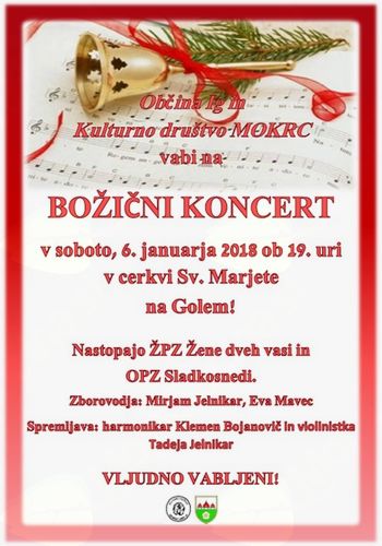 Božični koncert v cerkvi sv. Marjete na Golem 