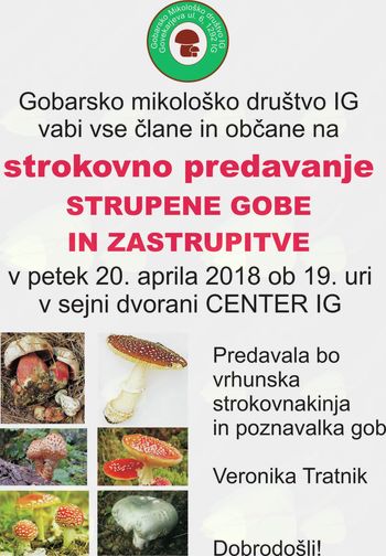 Predavanje: Strupene gobe in zastrupitve