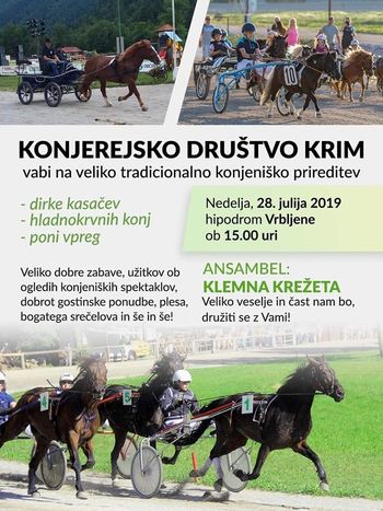 Konjeniška prireditev na hipodromu Vrbljene