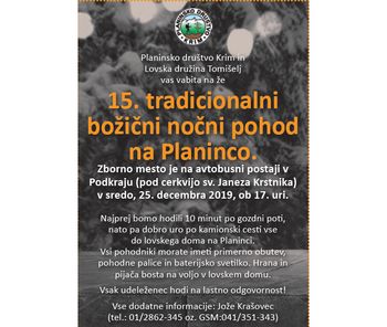 Božični nočni pohod na Planinco