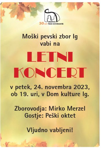 Letni koncert: Moški pevski zbor