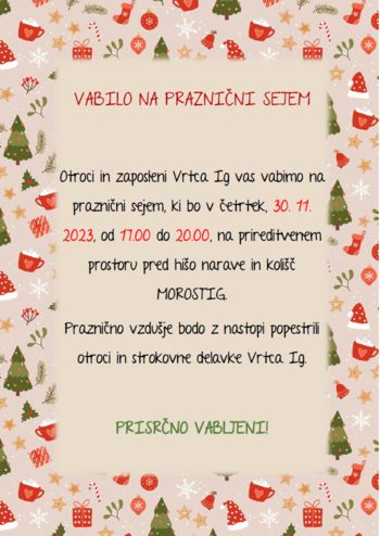 Vrtec Ig vabi na sejem