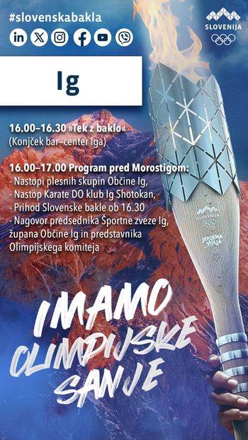 V četrtek Slovenska bakla na Igu