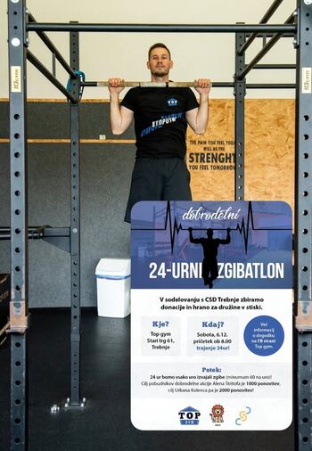 Izkažite dobrodelnost, vabljeni na ZGIBATLON v Top Gym Trebnje
