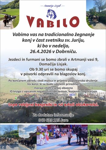 Tradicionalno žegnanje konj v Dobrniču