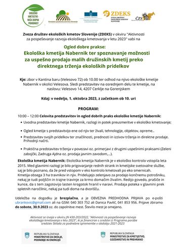  Ogled dobre prakse prodaje pridelkov na Ekološki kmetiji Nabernik v Velesovem