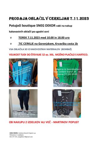 Obisk potujoče trgovine z oblačili v Petrovčevi hiši - torek 7. 11. 2023