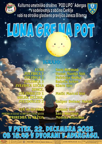 Otroška predstava Luna gre na pot in obisk Božička