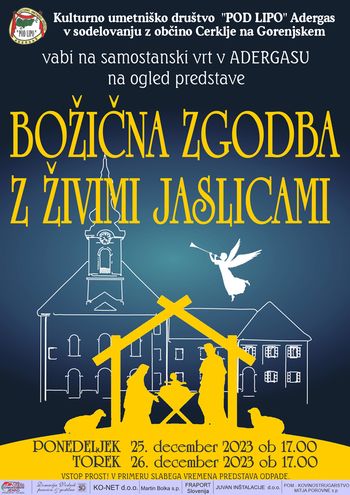 BOŽIČNA ZGODBA Z ŽIVIMI JASLICAMI