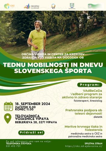 OBELEŽITEV TEDNA MOBILNOSTI IN DNEVA SLOVENSKEGA ŠPORTA