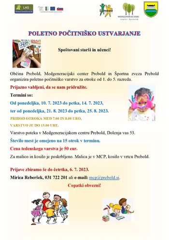 Še nekaj prostih mest za otroško počitniško varstvo