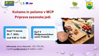 Kuhamo in pečemo v Medgeneracijskem centru Prebold Kuhamo in pečemo v Medgeneracijskem centru Prebold
