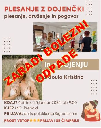 V četrtek, 25. 1. 2024 Ples mamic z dojenčki in malčki zaradi bolezni ODPADE