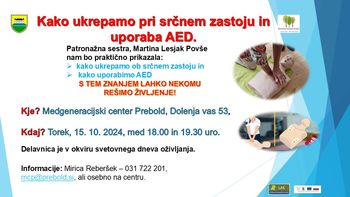 Kako ukrepamo pri srčnem zastoju in prikaz uporabe AED