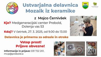 Unikatni mozaiki iz keramike – pridružite se ustvarjanju v Medgeneracijskem centru Prebold