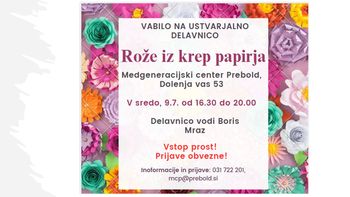 Vabilo na ustvarjalno delavnico, Izdelovanje rož iz krep papirja
