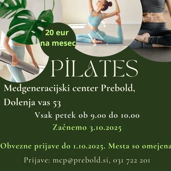 Ponovno vadba Pilates v Medgeneracijskem centru Prebold Ponovno vadba Pilates v Medgeneracijskem centru Prebold