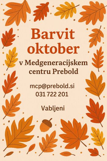 Barvit oktober v Medgeneracijskem centru Prebold