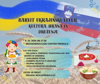 Barvit Ukrajinski večer: kultura, hrana in druženje