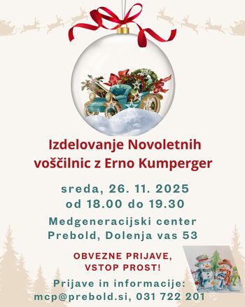 Praznično ustvarjanje z Erno Kumperger v Medgeneracijskem centru Prebold