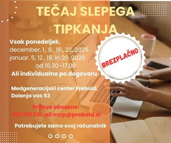 Brezplačen tečaj slepega tipkanja. 