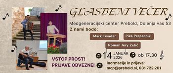 Glasbeni večer v Medgeneracijskem centru Prebold