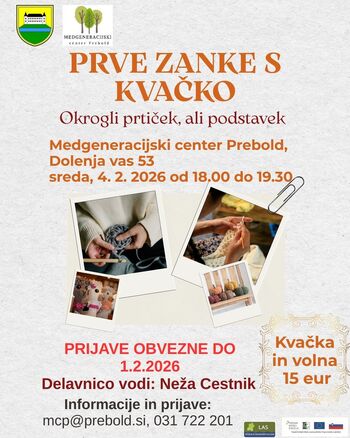 Prve zanke s kvačko - okrogli prtiček ali podstavek