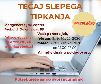 Brezplačen začetni tečaj slepega tipkanja