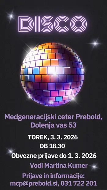Zavrtimo čas nazaj – disco večer v Medgeneracijskem centru Prebold