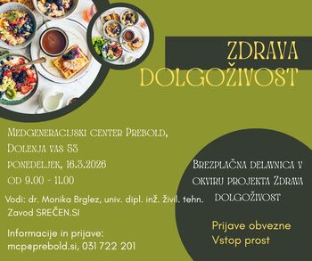VABILO NA DELAVNICO: ZDRAVA DOLGOŽIVOST 