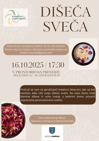 Dišeča sveča - kreativna delavnica za mlade