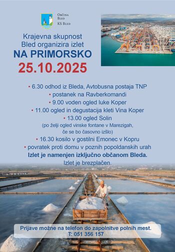 Krajevna skupnost Bled - Izlet na Primorsko, 25. 10. 2025
