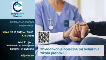 Brezplačno spletno predavanje - Obvladovanje bolečine pri bolnikih z rakom