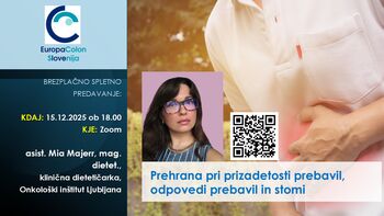 Brezplačno spletno predavanje - Prehrana pri prizadetosti prebavil, odpovedi prebavil in stomi