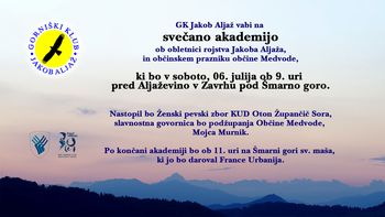 Svečana akademija ob obletnici rojstva Jakoba Aljaža