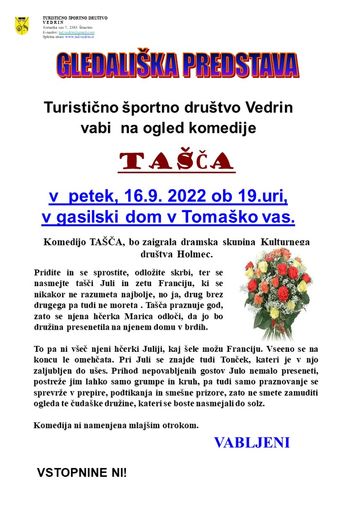 Gledališka predstava - komedija TAŠČA