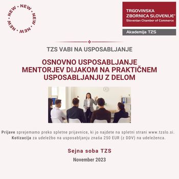 Osnovno usposabljanje mentorjev dijakom na praktičnem usposabljanju z delom