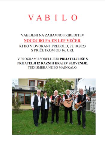 Nocoj bo pa en lep večer Nocoj bo pa en lep večer