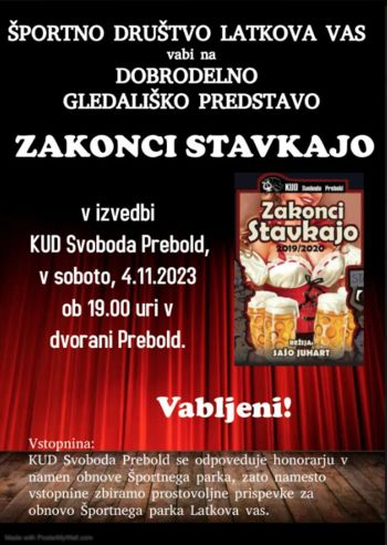 Dobrodelna predstava Zakonci stavkajo Dobrodelna predstava Zakonci stavkajo