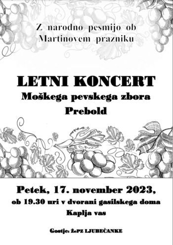 Letni koncert moškega pevskega zbora