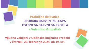 Predavanje o barvah, vabilo - Občinska knjižnica Prebold