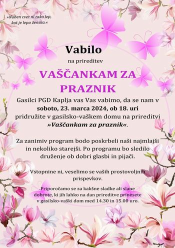 Prireditev Vaščankam za praznik