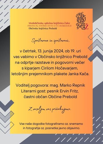 Predstavitev ustvarjalne poti Cirila Hočevarja