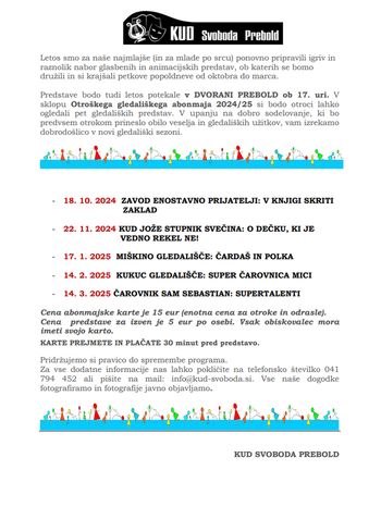 Otroški in odrasli gledališki abonma 2024/2025 