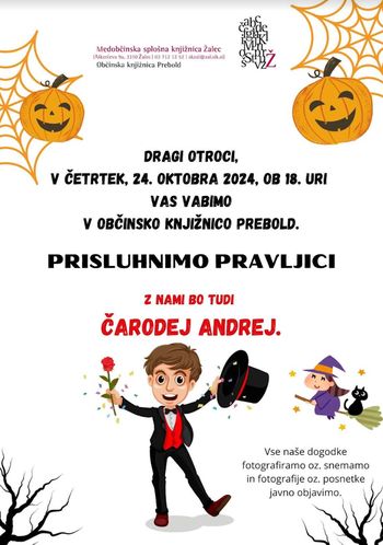 Dve vabili - noč čarovnic v Občinski knjižnici Prebold