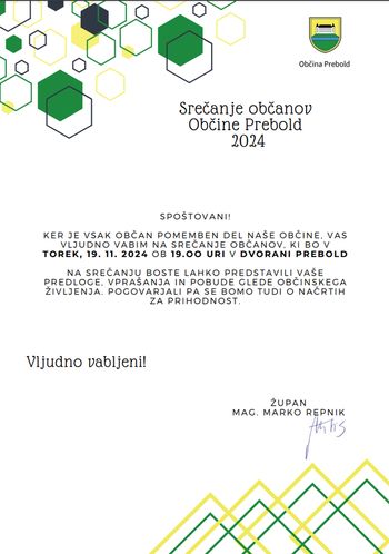 Srečanje občanov Občine Prebold 2024