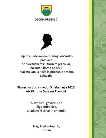 Osrednja občinska proslava ob slovenskem kulturnem prazniku